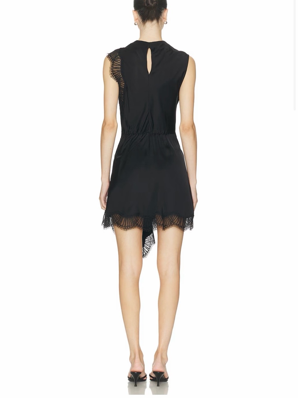 A.L.C. Black Lace-Trim Mini Dress